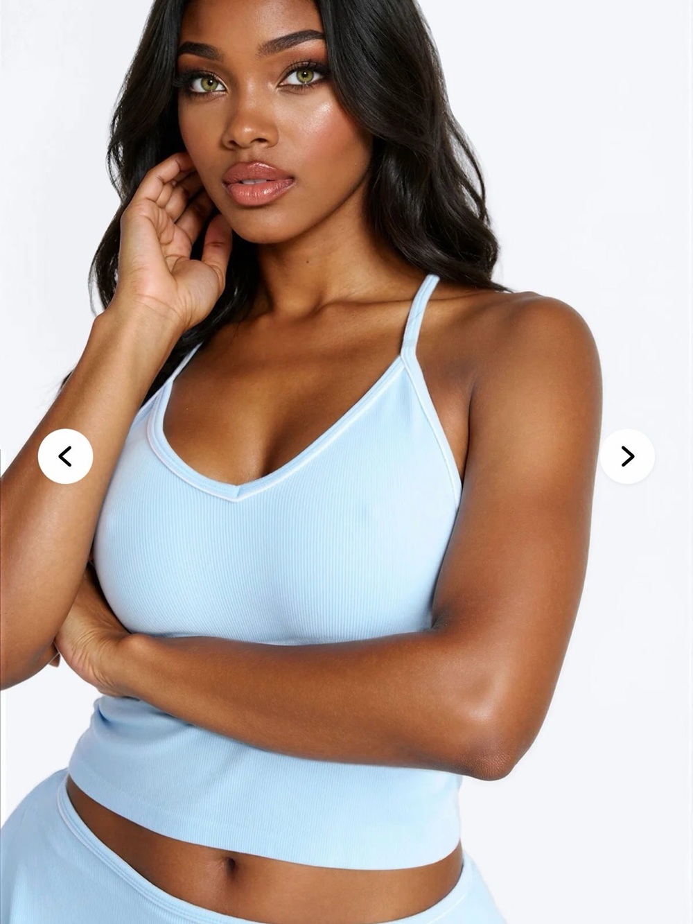 🆕🤍Icey Blue Ribbed Tank - Picture 2 of 3